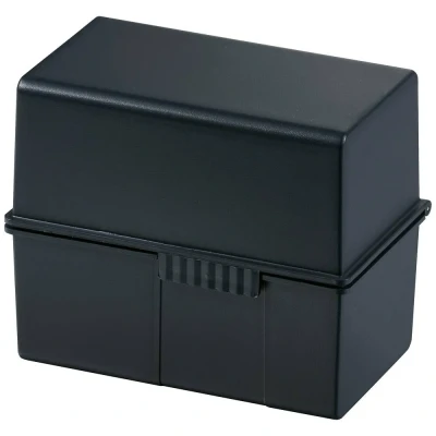 Immagine di HAN 976 K 13 Schedario Nero Numero max. di schede: 400 Schede DIN A6 orizzontale il coperchio può essere utilizzato come contenitore aggiuntivo, incl. 100
