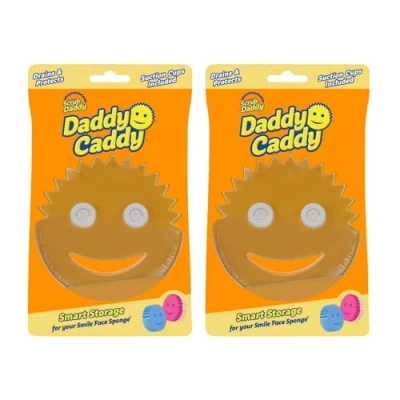 Immagine di Scrub Daddy Caddy Porta Spugna Organizzatore per Lavello le Spugnette e la da Cucina Mommy Supporto Asciugatura Rapida Lavandino, Bagno Ripostiglio x 2