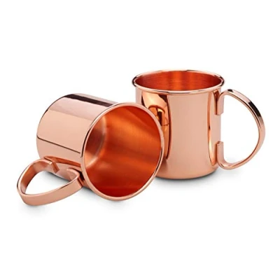 Immagine di ECHTWERK set di bicchieri in rame, acciaio inox, da cocktail, cocktail perfetti per gin, vodka e bevande fredde, 2x rame 450ml