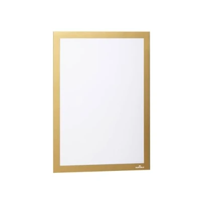 Immagine di Durable 487230 Duraframe A4, Cornice Espositiva Adesiva, per Superfici Lisce e Solide, Formato Confezione da 2 Pezzi, Oro