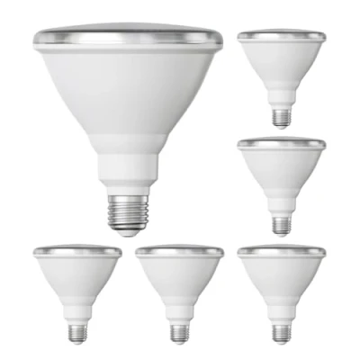 Immagine di ledscom.de 6 pezzi E27 lampadina LED, PAR38 collo corto, bianco (4000 K), 14,9 W, 1395lm, 41, specchio riflettore (argento)