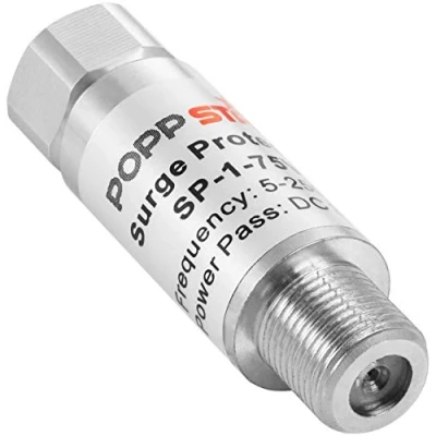 Immagine di Poppstar 1x Antenna Sat Protezione da sovratensione (adattatore F plug a socket), per sistemi coassiali via cavo e satellite (antenne, coassiale, TV cavo, DVB S, T, LNB)