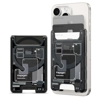 Immagine di Spigen Ultra Hybrid MagFit Portafoglio MagSafe Wallet Magnetico Portacarte Compatibile con iPhone 16/15/14/13/12 Modelle, Accessori ZeroOne