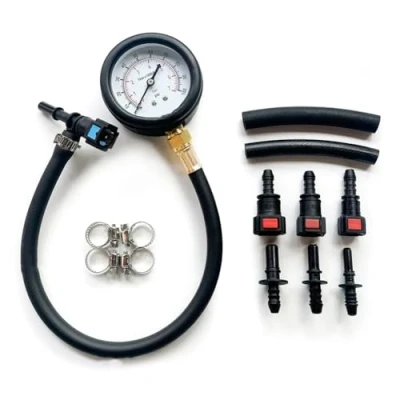 Immagine di Persistence Kit di Prova della Pressione del Carburante. Tester Pompa Iniezione Carburante con Manometro in Metallo e Gomma per Auto, Moto, Camion.