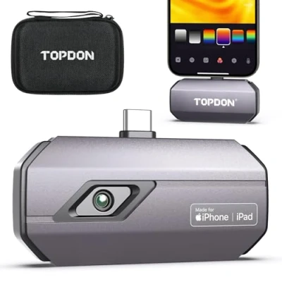 Immagine di TOPDON TC002C Telecamera termica per iPhone 15/16 serie e iPad (porta tipo C) Risoluzione IR 256 x 192px, intervallo di temperatura da 20C a +550C