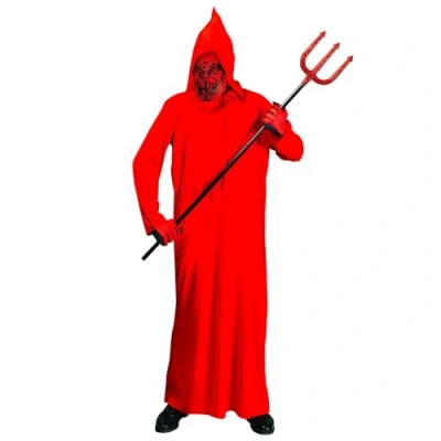 Immagine di Widmann Devil Diavolo Tunica Con Cappuccio E Maschera Costumi Completo Bambino 491, Multicolore, (140 cm / 8 10 Anni), 8003558024971