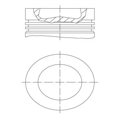 Immagine di MAHLE ORIGINAL 028 PI 00155 000 Pistone 81,01mm con porta fascia elastica, canale raffreddamento