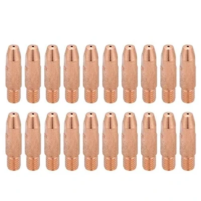 Immagine di Punta Saldatore, Akozon 20pz M6 di Contatto per Torcia Saldatura in Rame Senza Piombo Stazione MIG/MAG Binzel 24KD(1,0mm)