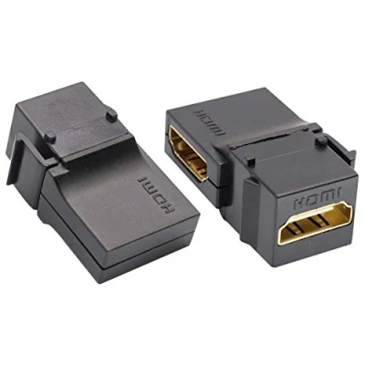 Immagine di AAOTOKK 90 Gradi HDMI Keystone Accoppiatore Adattatore Angolo Eetto Femmina a 3D 4K 60HZ per l&#039;installazione scatto pannello delle prese parete(Nero/2 Pezzi)