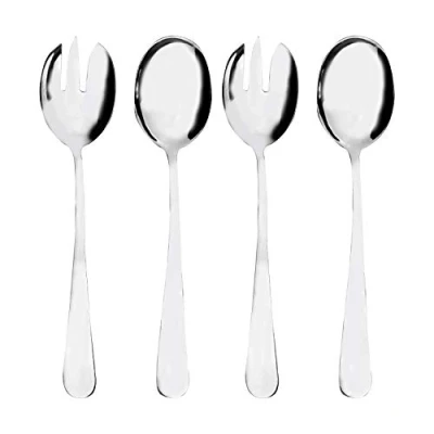 Immagine di Mr. Spoon Set di 2 posate da insalata, cucchiaio insalata e forchette in acciaio inossidabile, 21 x 5 cm