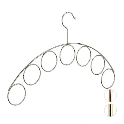 Immagine di Relaxdays Gruccia per Sciarpe, Foulard e Camicie, 3 mm di Spessore, in Metallo, Salvaspazio, Argento