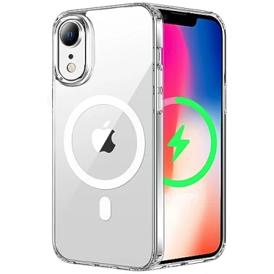 Immagine di Custodia Per iPhone XR 6.1 Pollici Compatibile con Mag Safe,Resistente ai Graffi, Struttura Protettiva Antiscivolo, Classico Stile Cover Trasparente