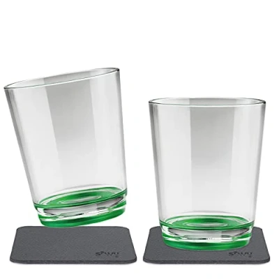 Immagine di silwy® tazze da bere magnetiche antiscivolo e infrangibili incl. due cuscinetti di gel nano in metallo (set 2 // Sour Green)