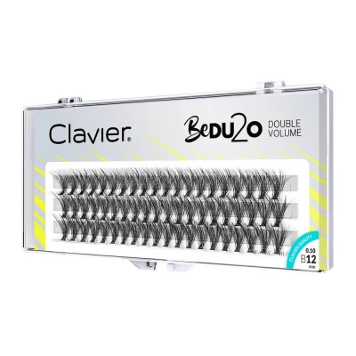 Immagine di Clavier ciglia artificiali in ciuffi BeDu2o Double volume, un ciuffo, diverse lunghezze da 8 a 14 mm, ultra per look perfetto (12 mm)