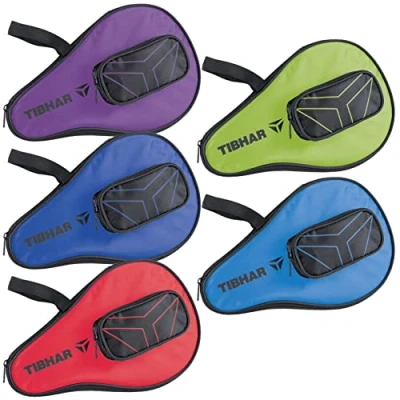 Immagine di Tibhar Custodia per racchetta da ping pong con logo a T scomparto palline, borsa 1 (viola)