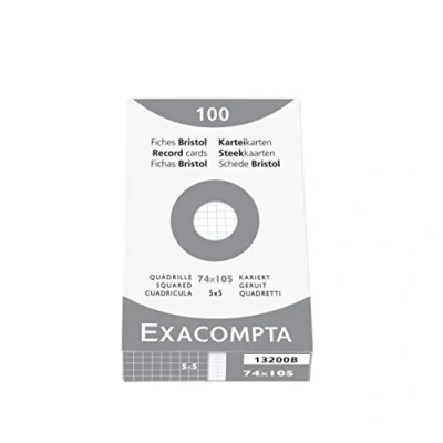 Immagine di Exacompta 13200B Cartoncini Bristol, 7x10 cm, Bianco