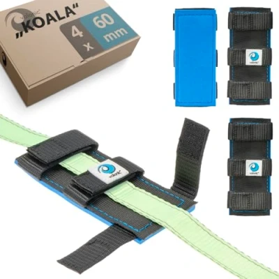 Immagine di valonic KOALA protezione bordi per cinghie di fissaggio pad in neoprene, 4 pezzi, angolare cinture larghezza fino a 60 mm, borsa portaoggetti