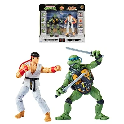 Immagine di Bandai Action Figure Ufficiali 15 Cm Teenage Mutant Ninja Turtles X Street Fighter, Leo Vs Ryu, P81251
