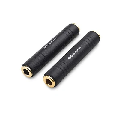 Immagine di Cable Matters Confezione da 2 pezzi di adattatore estensione TRS 6,35 mm (adattatore femmina a mm)