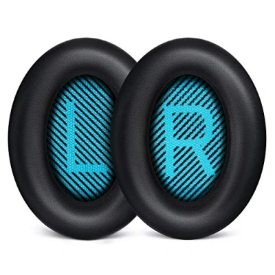 Immagine di Bingle Cuscinetti Auricolari di Ricambio Imbottiture per Bose Cuffia, Cuffie Comfort calmo 15 QC15 QC25 QC35 Ae2 Ae2i Ae2w Over Ear（1 paio nero)