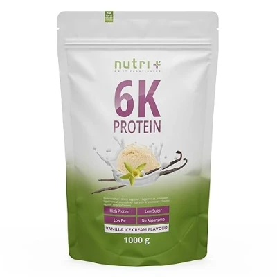 Immagine di Nutri+ Proteine 6K in Polvere a base Vegetale Gusto Gelato alla Vaniglia 1kg 6 Componenti Proteiche con Isolato di Proteina Piselli