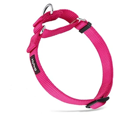 Immagine di Hyhug Martingale Small Pup Boy e Girl Dog Collar Non Resistenti alla Fuga Walking Training Daily Use. (Piccola S, Rosa Rossa)