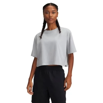 Immagine di Under Armour Rival Tshirt basic, Donna, Taglia: Large, Mod gray light heather/black/white