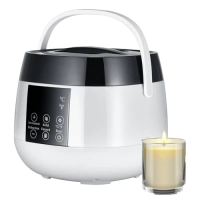 Immagine di Fonditore elettrico per cera, forniture candele a base di sapone realizzare fai da te, facile versare, antiaderente piccolo crogiolo con display della temperatura LED