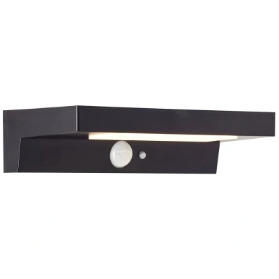 Immagine di Brilliant Barker G40415/06 Lampada solare da parete per esterno con rilevatore di movimento 3 W Bianco caldo Nero