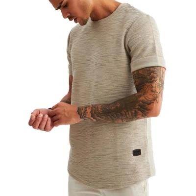 Immagine di Leif Nelson Maglietta Uomo Estate, Collo Rotondo (Grigio, Taglia S), vestibilità Regolare, 100% Cotone, Casual Basic a Maniche Corte