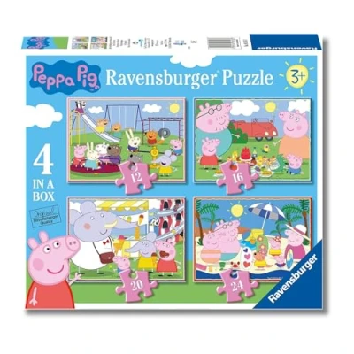 Immagine di Ravensburger puzzle Peppa Pig, Collezione 4 in a Box, da 12 16 20 24 Pezzi, Età Raccomandata 3+ Anni