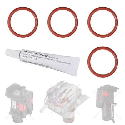 Immagine di Guarnizione O ring compatibile con Delonghi EABI EAM ECAM ESAM EPAM ETAM AEG per unità di erogazione del gruppo pistone e termoblocco riscaldamento Snapworld Kaffee (4 x + 6 g tube)