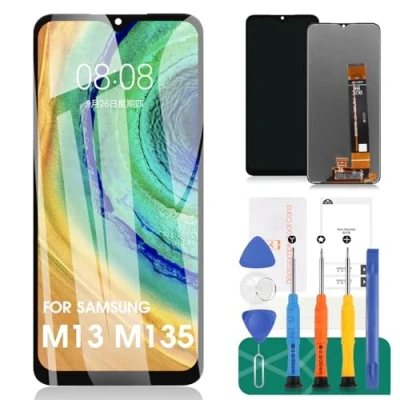 Immagine di Schermo LCD per Samsung Galaxy M13 4G M135 SM M135F, M135F/DSN Touch Digitizer Kit (nero, senza cornice, non 5G)