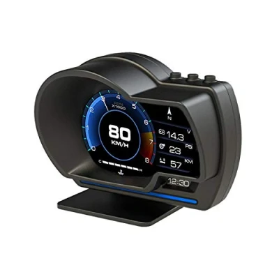 Immagine di HUD per auto Head up Display, iKiKin OBD2 e GPS a due modalità Smart Gauge HUD, display Allarme tachimetro RPM Km/h MPH, compatibile con tutte le camion