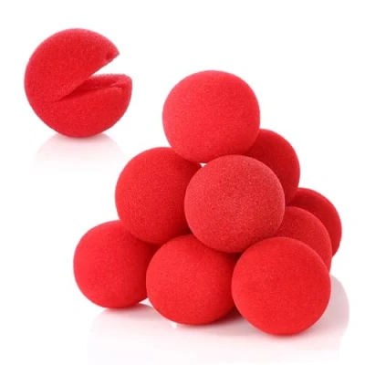 Immagine di KarneLux Nasi da clown, colore rosso, confezione 12 pezzi, accessorio per costume carnevale, circo o compleanni bambini