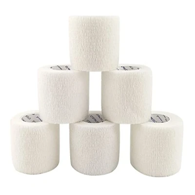 Immagine di COMOmed Bianco 5cmX4.5m 6 rotolo non stick pelle benda coesiva elastica mediche autoadesive