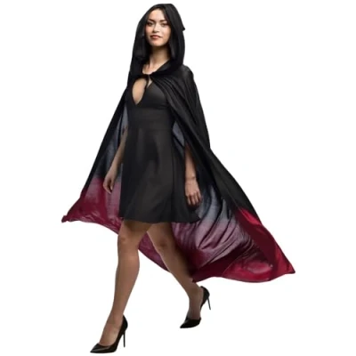 Immagine di Mantello domino con cappuccio Fade (170 cm), rosso/nero