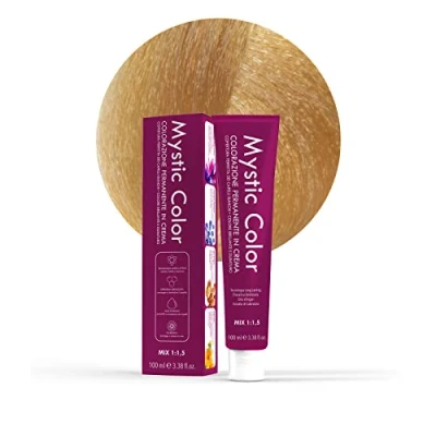 Immagine di Mystic Color Colore Biondo Chiarissimo Dorato 9.3 Tinta per Capelli Colorazione Professionale in Crema a Lunga Durata Con Cheratina Idrolizzata, Olio di Argan e Calendula 100 ml