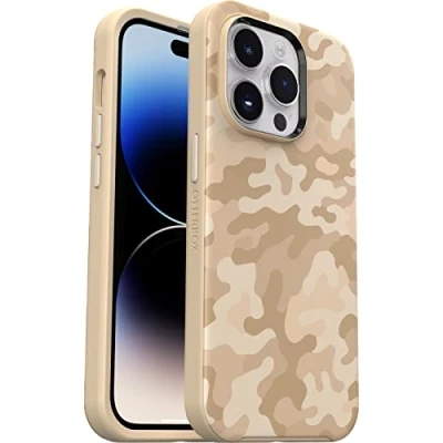 Immagine di OtterBox Cover per iPhone 14 Pro, Symmetry+ con MagSafe, resistente a shock e cadute fino 2 metri sottile, testata 3x vs le norme MIL STD 810G, SAND STORM CAMO