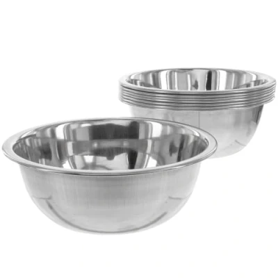 Immagine di 8 ciotole piccole in Acciaio INOX, impilabili/in metallo, per snack, salse, dessert., argento, pcs Ø 11 cm