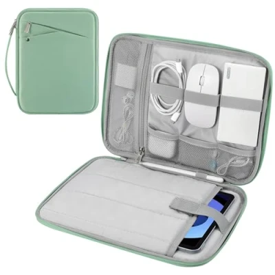 Immagine di MoKo Custodia Morbida con Maniglia per Tablet da 9 11 Pollice, iPad PRO M4 2024/11 Pollici Air M2 2024/iPad 10a 10,9 5/4 10,9, Galaxy Tab S9/S8/S7/A9+/A8/A7, Bodhi Verde