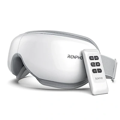 Immagine di RENPHO Eyeris 1 Massaggiatore per gli occhi con calore e telecomando, Maschera musica Bluetooth, Relax affaticamento occhi, riscaldato viso