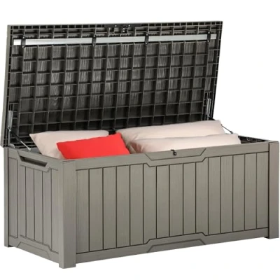 Immagine di YITAHOME Baule da Esterno 450L per Esterni, Grande Giardino in Resina Patio Forniture, Cuscini