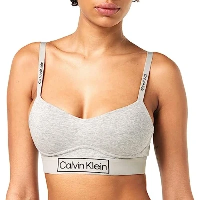 Immagine di Calvin Klein Reggiseno a Bralette Donna Light Lined Foderato, Grigio (Grey Heather), L