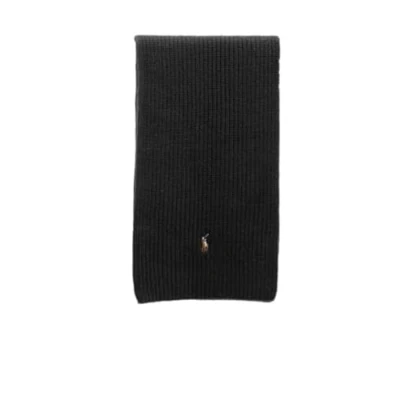 Immagine di Ralph Lauren Polo Sciarpa con motivo Pony misto lana/nylon riciclato (nero)