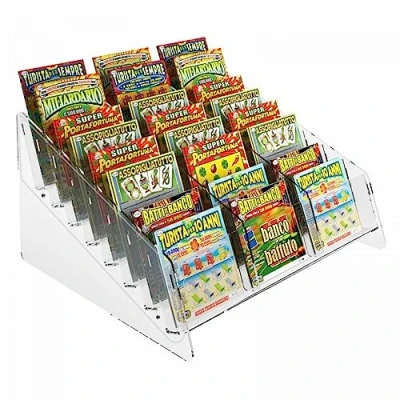 Immagine di DesignPlex Espositore gratta e Vinci da banco in plexiglass Trasparente a 24 Tasche Misure: 37 x 33 H20 cm