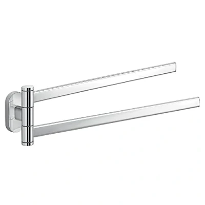 Immagine di GEDY G Febo Porta asciugamani con snodo cromato, Misure: 9,8X35X4,8 CM &amp; 0,378 KG, salviette realizzato in acciaio inox e Cromall®, Fissabile colla, Design R&amp;S Gedy, 2 anni di garanzia