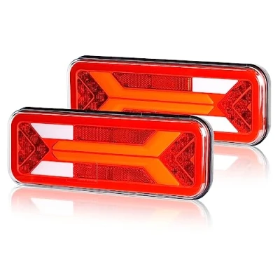 Immagine di Yuanjoy fanali posteriori a LED 12V 24 Volt per rimorchi di camion, impermeabili IP67 con freno/indicatore/posizione/retromarcia/nebbia/targa Omologazione E mark