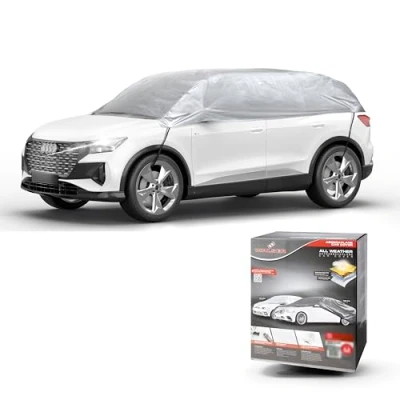 Immagine di WALSER Telone per auto All Weather Basic, 100% resistente alle intemperie, impermeabile, mezzo garage misura XL argento