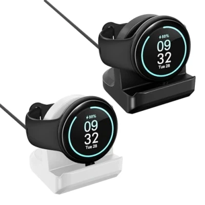 Immagine di TiMOVO 2PZ Supporto in Silicone Compatibile con Google Pixel Watch 3/Pixel 2/Fitbit Ace LTE Caricabatterie, Antiscivolo per Caricabatterie Slot Integrato la Gestione dei Cavi